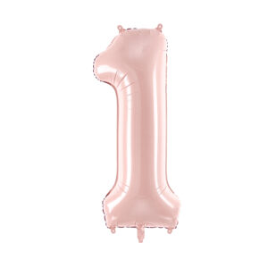 Ballon en aluminium Chiffre 1, rose clair, 72cm