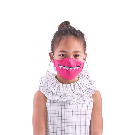 Children face mask Covid 19 Pink Dino