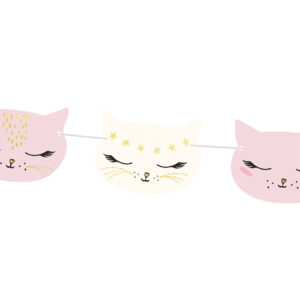 Guirlande Chat Blanc et Rose