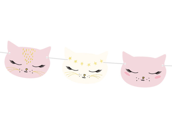 Guirlande Chat Blanc et Rose