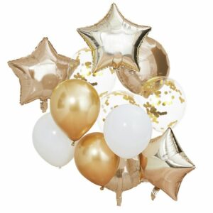 Lot de 12 ballons dorés métallisés