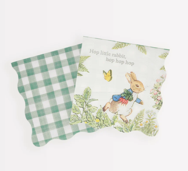 Petites serviettes Peter Rabbit dans le jardin