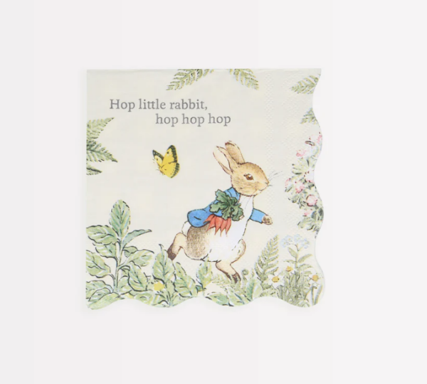 Petites serviettes Peter Rabbit dans le jardin