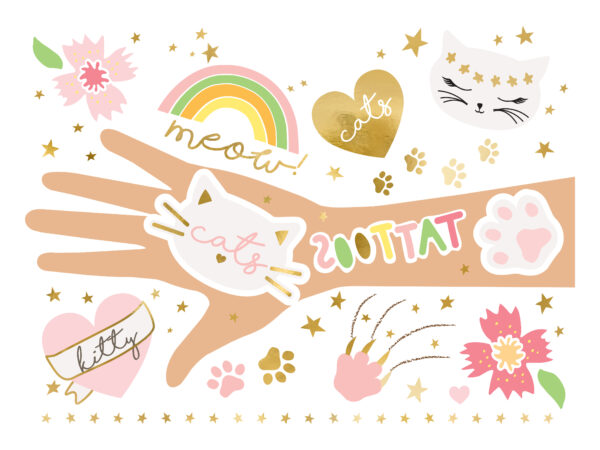 Tatouages temporaires Chatons